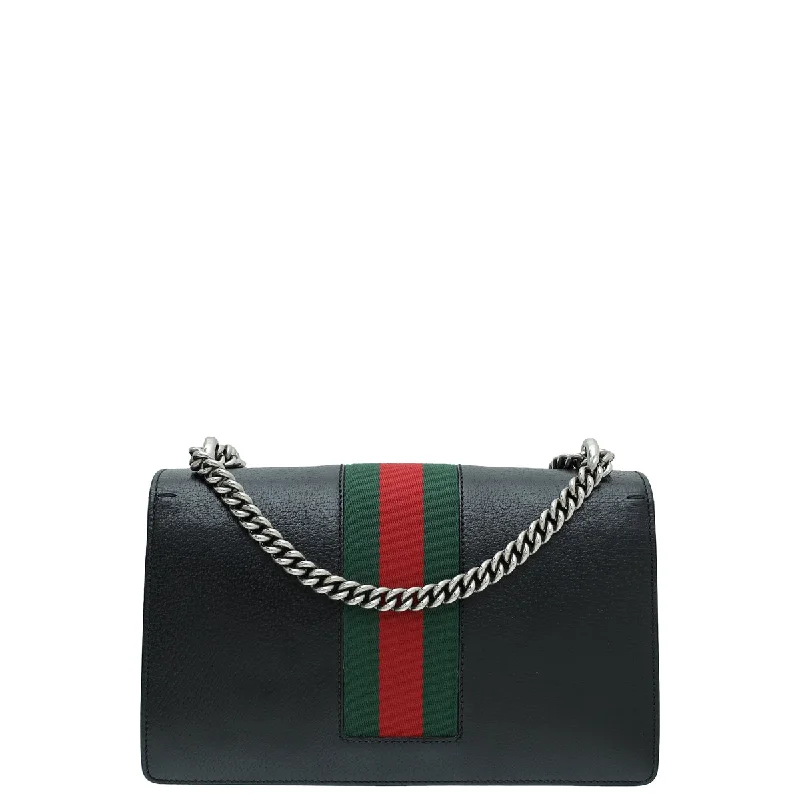 Women Gucci backpacks with a luxurious leather finishGucci Black Web Dionysus Small Bag