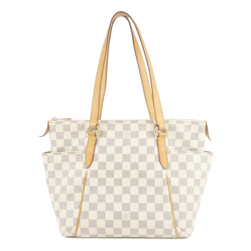 Ladies Louis Vuitton Capucines bags with a detachable shoulder strapLouis Vuitton Damier Azur Totally PM Tote Bag N51261