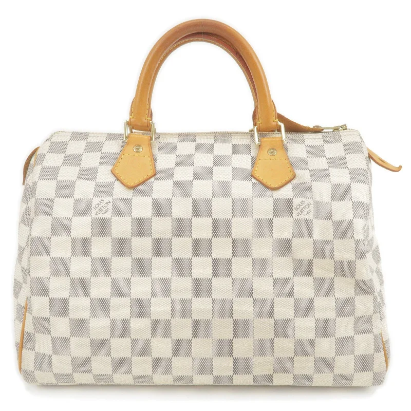 Ladies Louis Vuitton shoulder bags with a magnetic - closure flap for easeLouis Vuitton Damier Azur Speedy 30 Boston Hand Bag N41533