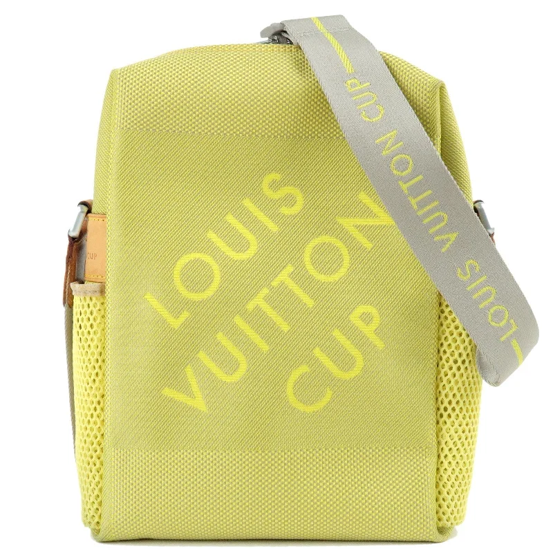 Louis Vuitton handbags with a patent - leather finish for a shiny lookLouis Vuitton Damier Geant LV Cup Weatherly Shoulder Bag M80636