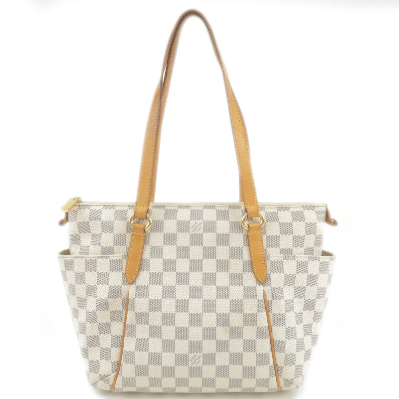 Louis Vuitton Alma bags with a leather - wrapped handle for a luxurious feelLouis Vuitton Damier Azur Totally PM Tote Bag Hand Bag N51261