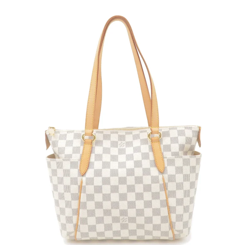 Louis Vuitton bags with a front - zip pocket for small items like keysLouis Vuitton Damier Azur Totally PM Tote Bag N51261