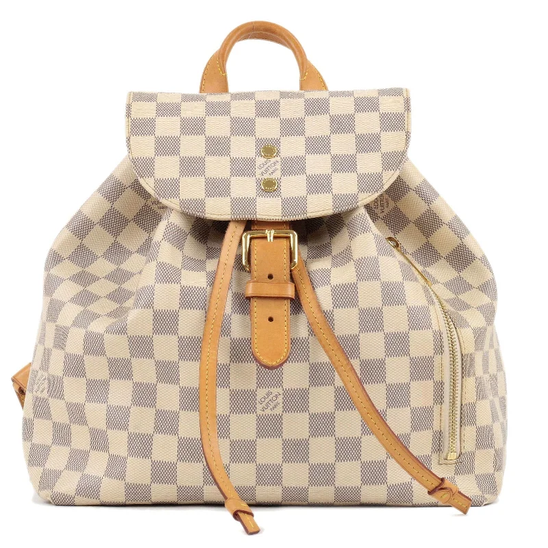 Louis Vuitton bags with a zippered interior pocket for better organizationLouis Vuitton Damier Azur Sperone Ruck Sack Back Pack N41578