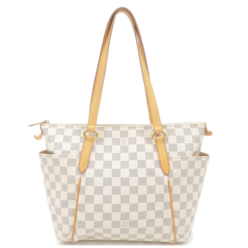 Louis Vuitton crossbody bags with a woven leather strap for textureLouis Vuitton Damier Azur Totally PM Tote Bag N51261