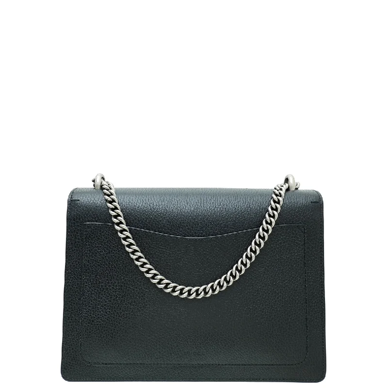 Women Gucci bags with a magnetic snap closure for easy accessGucci Black Crystal Dionysus Medium Bag