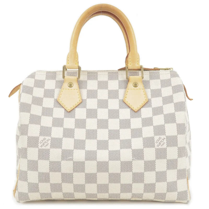 Louis Vuitton tote bags with a double - handle and shoulder - strap optionLouis Vuitton Damier Azur Speedy 25 Boston Bag Hand Bag N41534