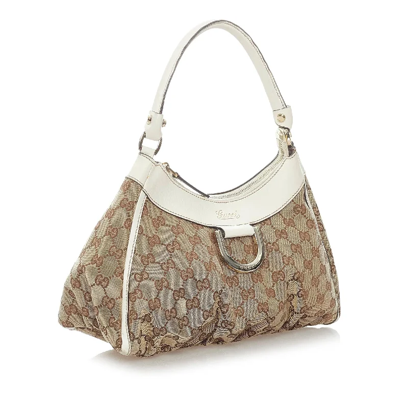 Small - sized Women Gucci shoulder bags for evening outingsGucci GG Canvas Abbey D-Ring Shoulder Bag (36150)