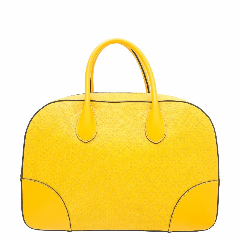 Women Gucci bags with a zip - around closure for securityGucci Yellow Bright Diamante Top Handle Bag