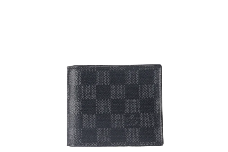 Louis Vuitton Twist bags with a crystal - embellished LV - turnlockLOUIS VUITTON BI-FOLD WALLET (N60053) AMERIGO GRAPHITE DAMIER CANVAS WITH DUST COVER AND BOX