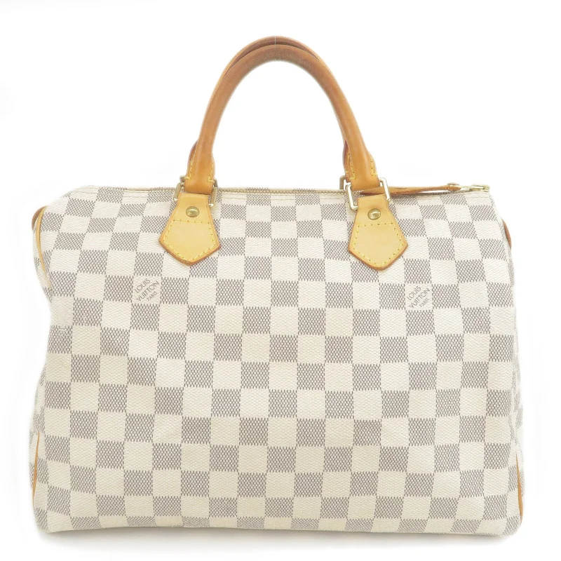 Louis Vuitton handbags with a metal - framed clasp for durabilityLouis Vuitton Damier Azur Speedy 30 Hand Bag Boston Bag N41533