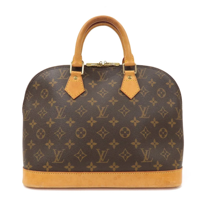 Louis Vuitton handbags with a back - zip pocket for storing valuablesLouis Vuitton Monogram Alma Hand Bag Brown M51130