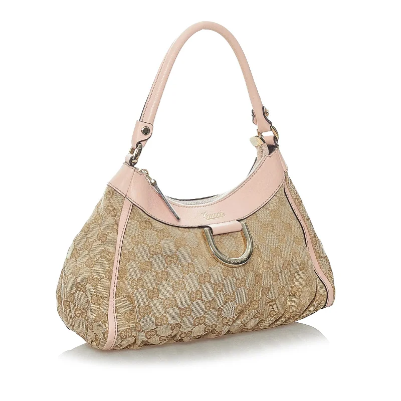 Women Gucci bags with interlocking G hardware for a classic lookGucci GG Canvas Abbey D-Ring Shoulder Bag (30194)