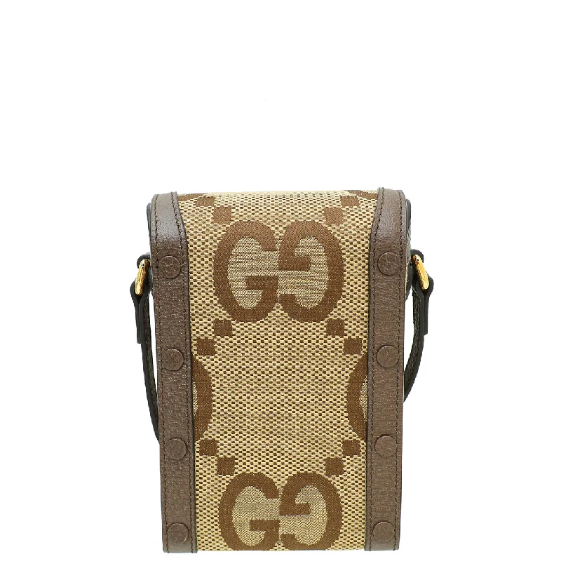 Women Gucci Sylvie bags with a leather - wrapped handleGucci Bicolor Jumbo GG Horsebit 1955 Mini Rectangular Bag