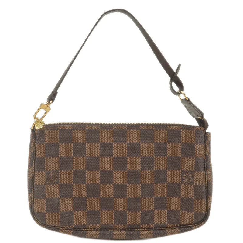 Louis Vuitton bags with a detachable mirror inside for on - the - go touch - upsLouis Vuitton Damier Pochette Accessoires Pouch Hand Bag N51985