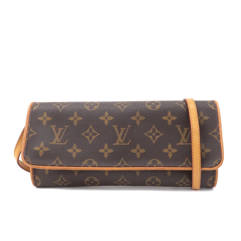 Louis Vuitton bags with a zip - around closure for enhanced securityLouis Vuitton Monogram Pochette Twin GM 2Way Bag Brown M51852