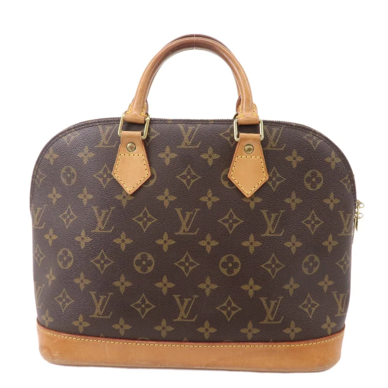 Louis Vuitton tote bags with a printed LV logo on the front for brand visibilityLouis Vuitton Monogram Alma Hand Bag Brown M51130