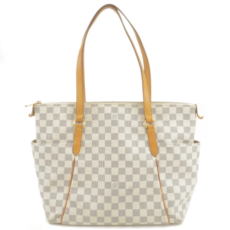 Louis Vuitton tote bags with a double - handle and shoulder - strap optionLouis Vuitton Damier Azur Totally MM Tote Bag Hand Bag N51262