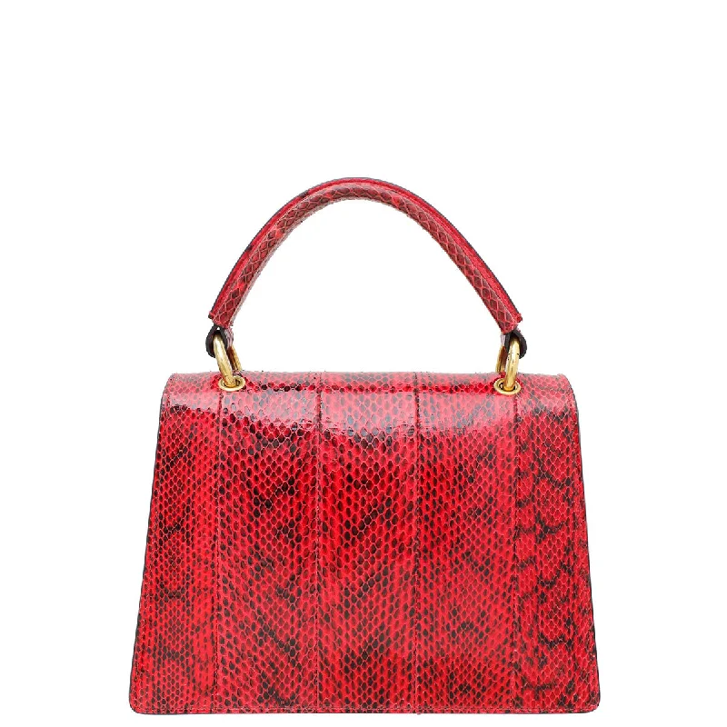 Women Gucci bags with a detachable mobile phone holderGucci Red Aged Python Queen Margaret Top Handle Bag