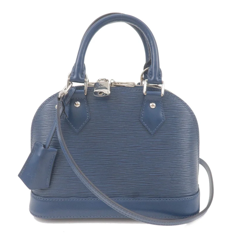 Medium - sized Louis Vuitton tote bags for work and shoppingLouis Vuitton Epi Alma BB 2Way Bag Andigo Blue M40855