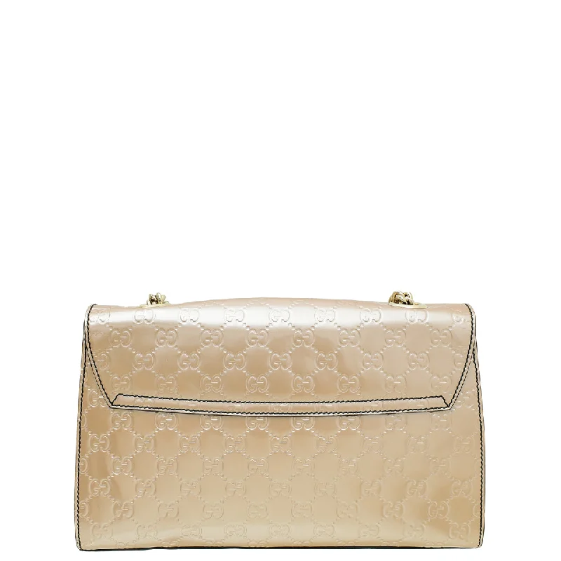 Women Gucci bags with a zippered interior pocketGucci Metallic Nude GG Shine Emily Medium Bag