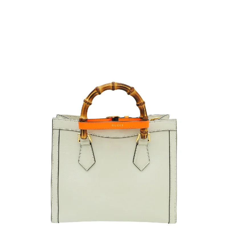 Ladies Gucci shoulder bags with a tassel decorationGucci Off White Diana Tote Small Bag