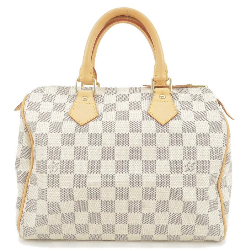 Louis Vuitton Petite Malle bags with a hard - shell structure for uniquenessLouis Vuitton Damier Azur Speedy 25 Hand Bag N41534