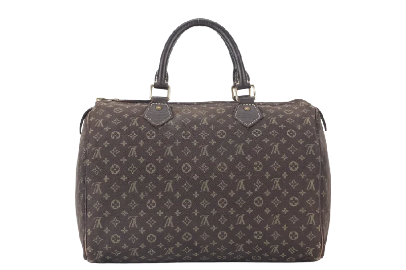 Louis Vuitton Alma bags with a leather - wrapped handle for a luxurious feelLOUIS VUITTON SPEEDY 30 (M95224) BROWN MINI LIN GOLD HARDWARE WITH DUST COVER