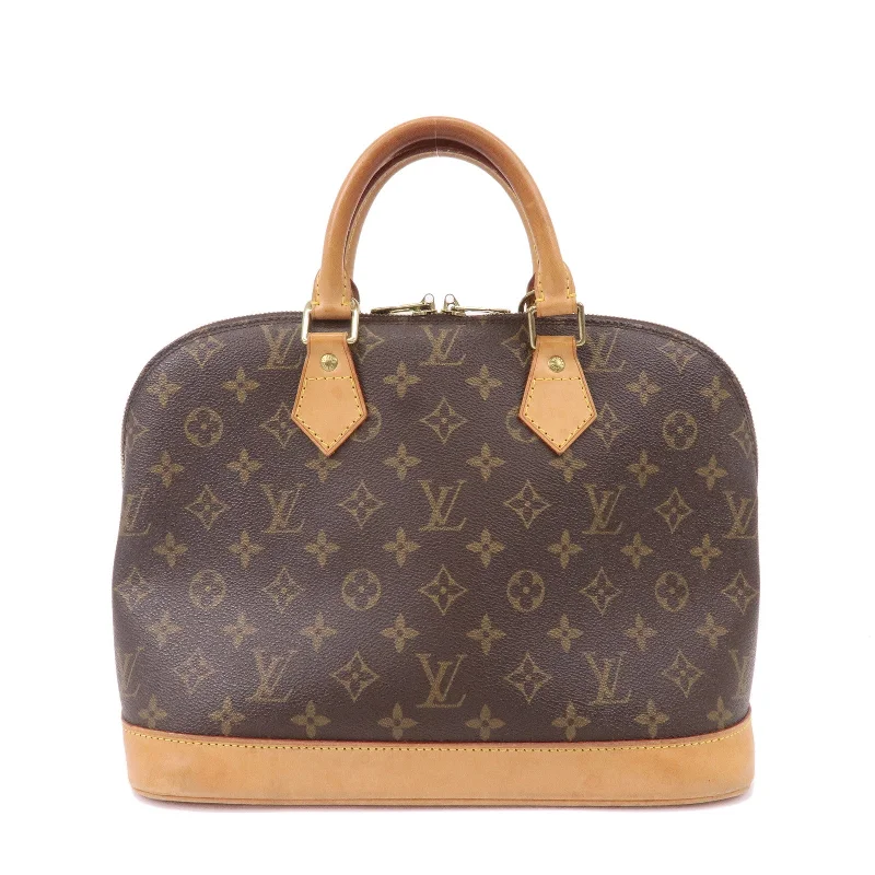 Louis Vuitton handbags with a patent - leather finish for a shiny lookLouis Vuitton Monogram Alma Hand Bag Brown M51130