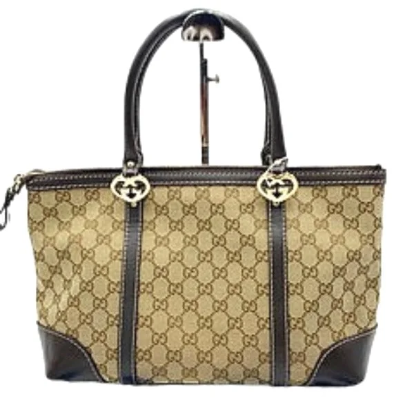 Women Gucci Sylvie bags with a crystal - embellished web stripeGUCCI Tote Bag 257069 GG canvas beige Handbag GG pattern canvas unisex(Unisex) Used