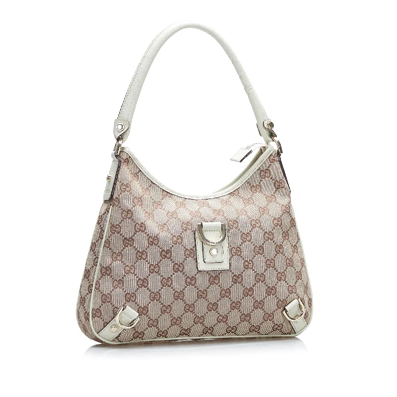 Gucci handbags for women with a metal - framed claspGucci GG Canvas Abbey D-Ring Shoulder Bag (F1G55E)