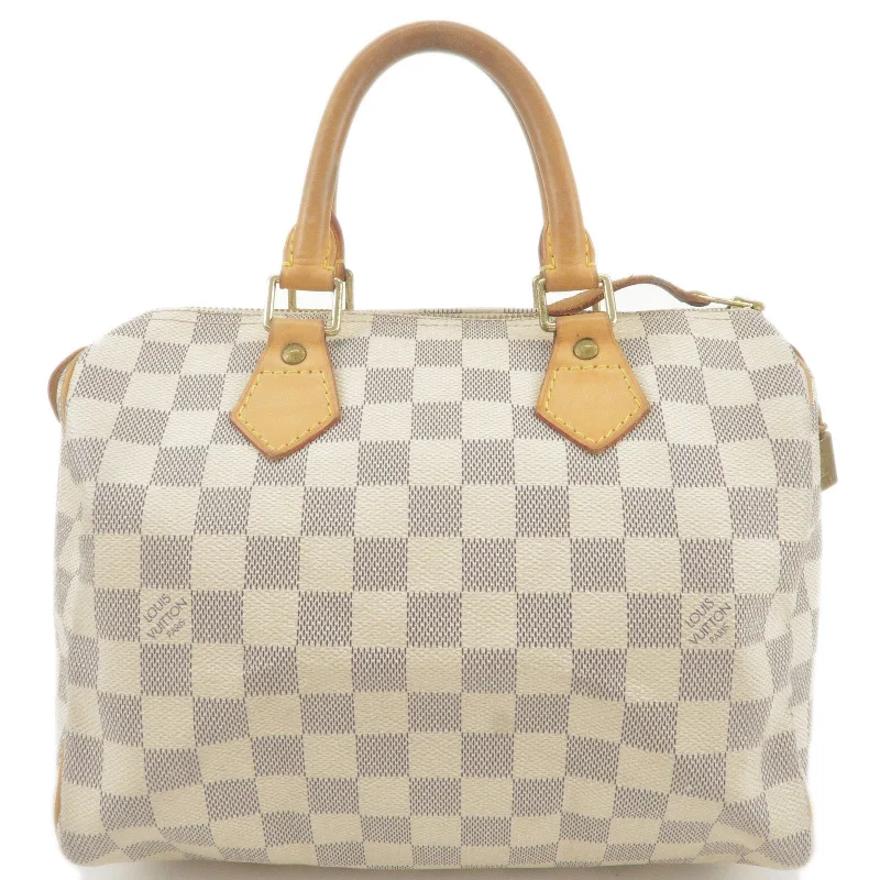 Ladies Louis Vuitton shoulder bags with a wide - width strap for comfortLouis Vuitton Damier Azur Speedy 25 Boston Bag Hand Bag N41534