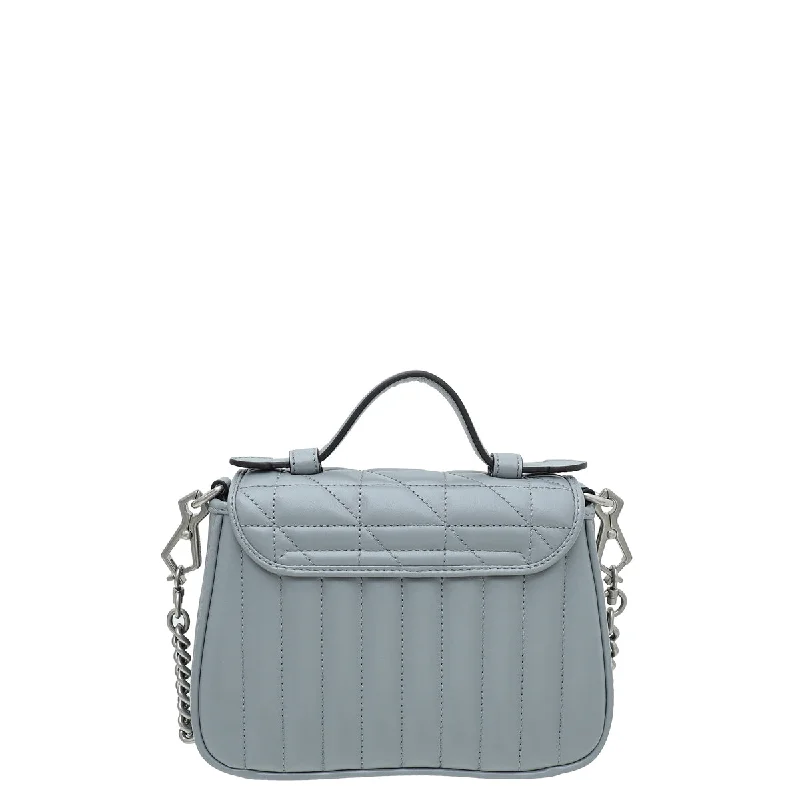 Women Gucci Sylvie bags featuring the signature web stripeGucci Grey GG Marmont Mini Top Handle Bag