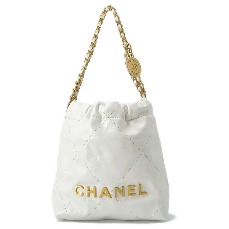 Chanel bags with the perfect balance of luxury and functionalityCHANEL 22 Chain Hobo Bag White AS3980 Leather Size Mini