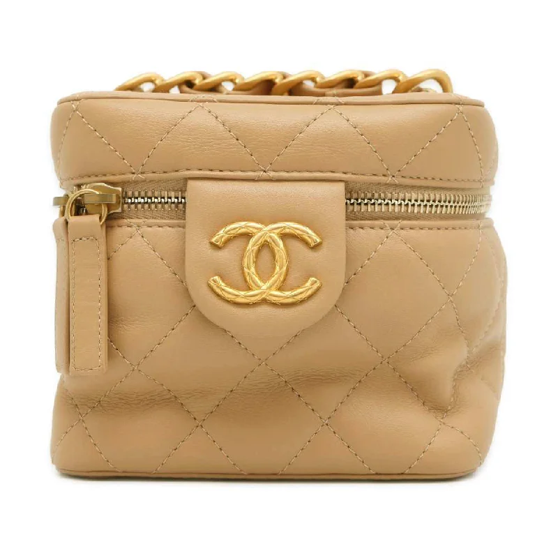 Chanel bags with classic and elegant designsCHANEL Matelasse Vanity 2way Bag Beige AS3228 Leather