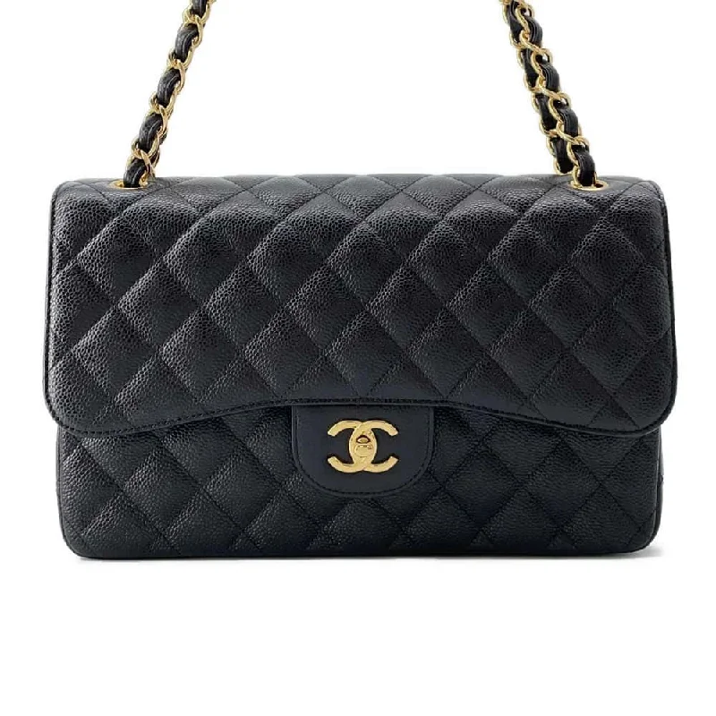 Chanel bags with intricate metal hardwareCHANEL Matelasse W Flap ChainShoulder Bag Black A58600 Caviar Leather Size 30