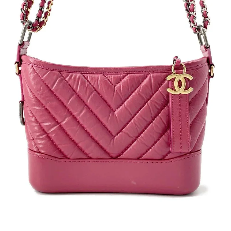 Chanel bags with gold, silver, and pearl accentsCHANEL Gabriel Hobo Bag Pink Leather