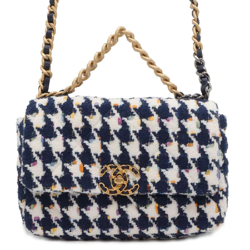 Chanel bags available in bold colors and patternsCHANEL CHANEL19 ChainShoulder Bag Blue/White AS1160 Tweed