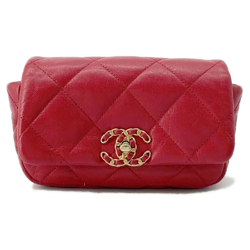 Chanel bags in luxury boutiques worldwideCHANEL CHANEL19 Belt Bag Red AS1163 Lambskin