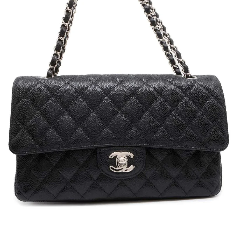 Chanel leather bags for everydCHANEL Matelasse W Flap ChainShoulder Bag Black A01112 Caviar Leather Size 25