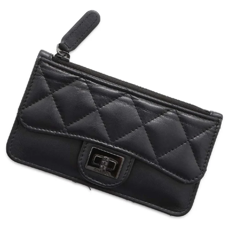 Chanel bags with classic and elegant designsCHANEL 2.55 CardCoin purse Black Calf Leather