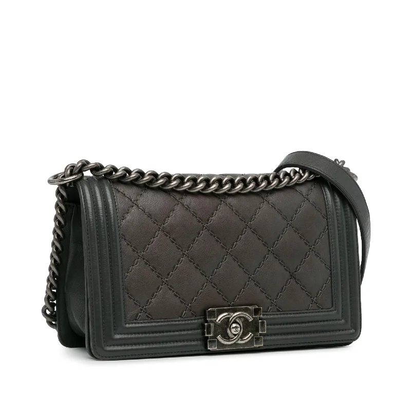 Chanel bags for women who appreciate fine craftsmanshipChanel Medium Calfskin Double Stitch Boy Flap (SofQRy)