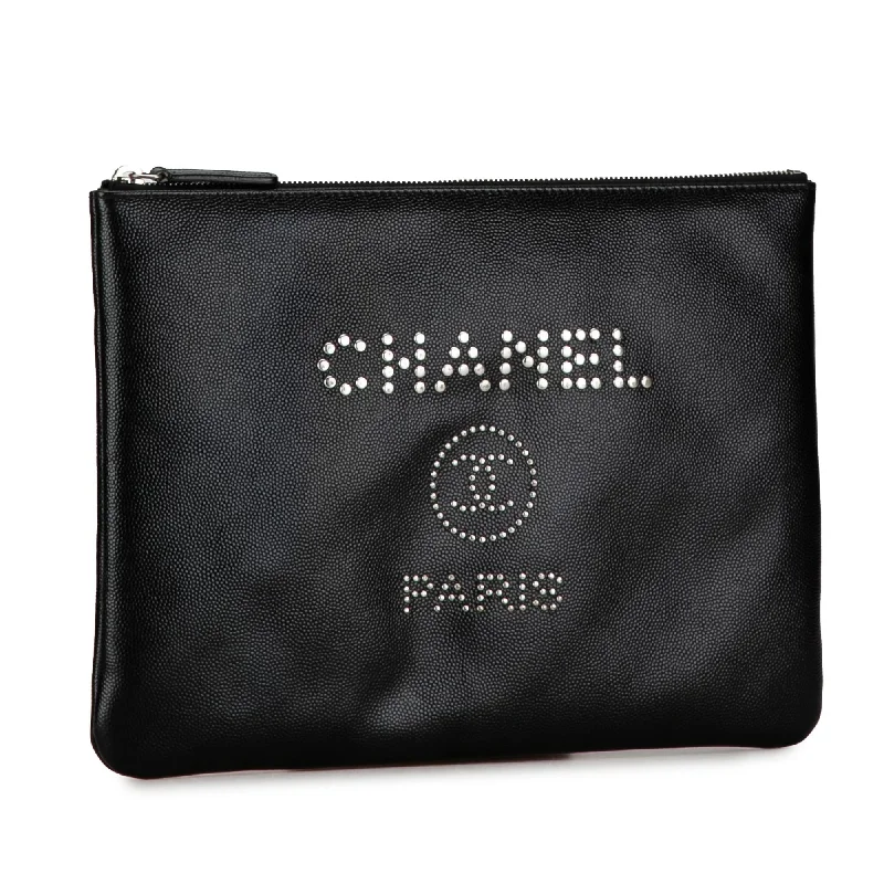 Chanel Chain Strap Handbag for Everyday UseChanel Medium Caviar Deauville Pouch (x91XSY)