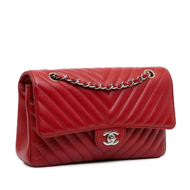 Chanel bags with iconic stitching detailsChanel Medium Classic Chevron Caviar Double Flap (yLe4XT)