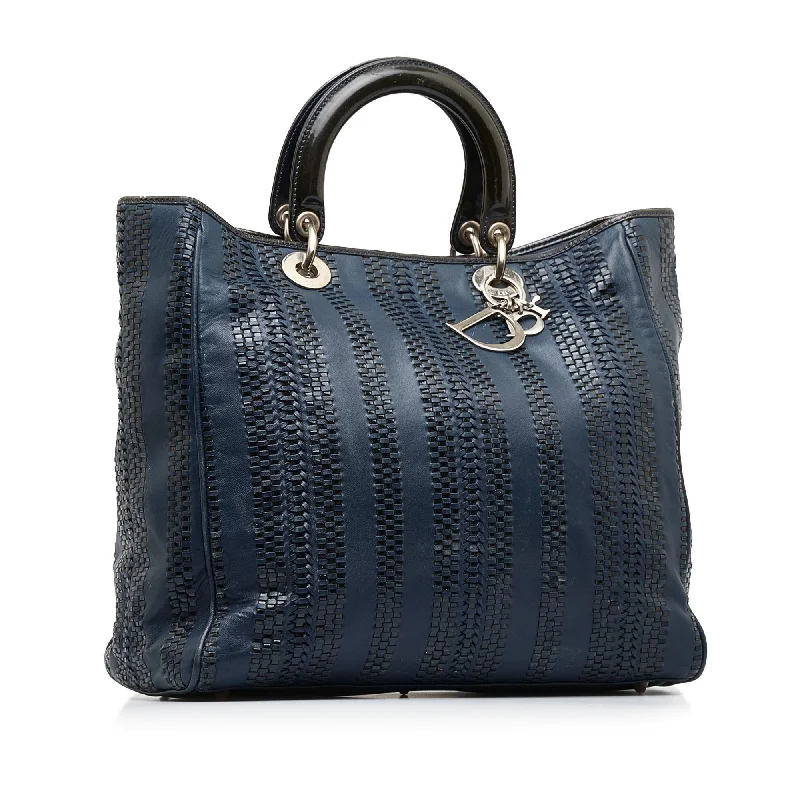 Christian Dior bags with a zip - top closure and multiple compartmentsDior Woven Soft Lady Dior (CGJhAH)