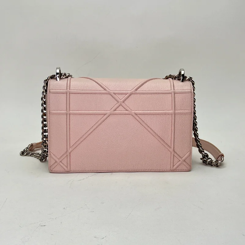 Christian Dior bags with a detachable coin purse insideDiorama Medium Pink Crossbody Bag in Calfskin, Silver hardware