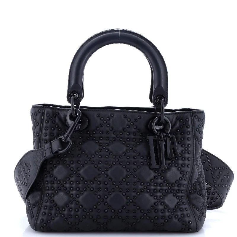 High - fashion Christian Dior bags with a geometric patternUltra Matte Supple Lady Dior Bag Cannage Studded Lambskin Medium